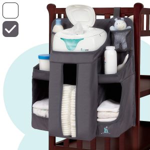 hiccapop Nursery Organizer and Baby Diaper Caddy | Hanging Diaper Organization Storage for Baby Essentials | Hang on Crib, Changin